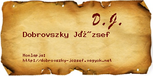 Dobrovszky József névjegykártya